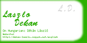 laszlo dekan business card