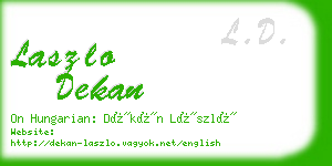 laszlo dekan business card